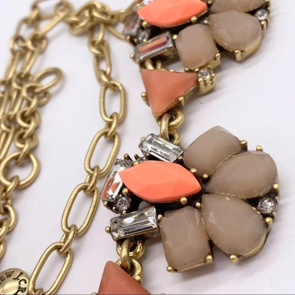 J. Crew Orange & Tan Jeweled Necklace - Picture 2 of 3
